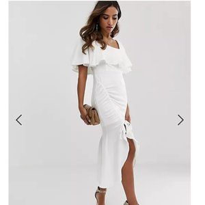 ASOS white ruffle maxi dress NWOT